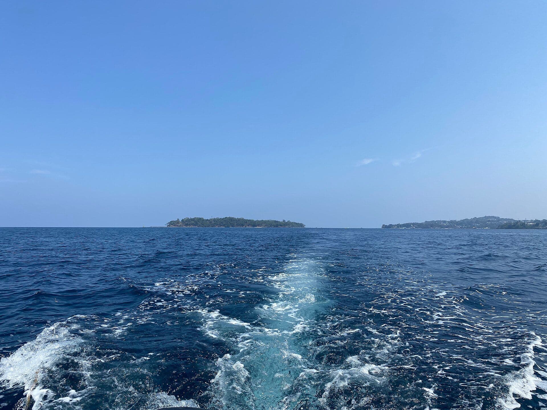 The crossing between islands by boat in the Andamans