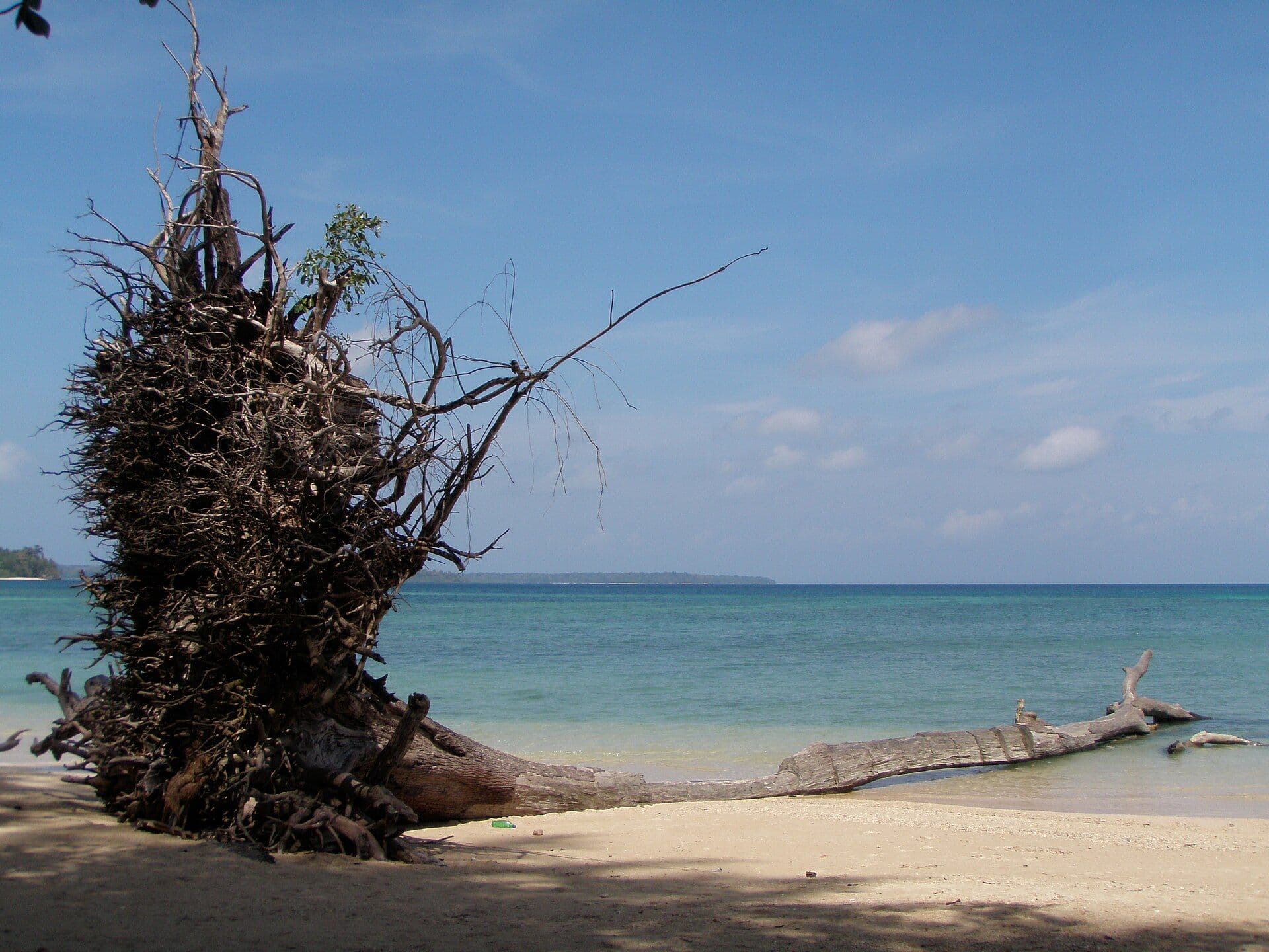 Wandoor Beach, the departure point for the Mahatma Gandhi Marine National Park