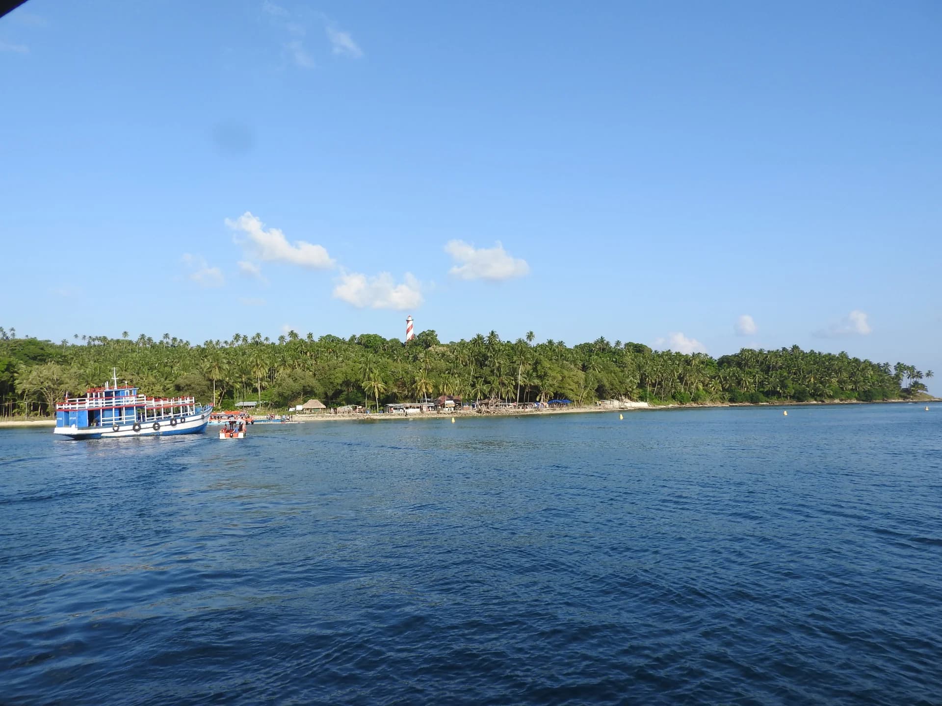 Coastal water and tropical greenery at North Bay in the Andaman Islands.