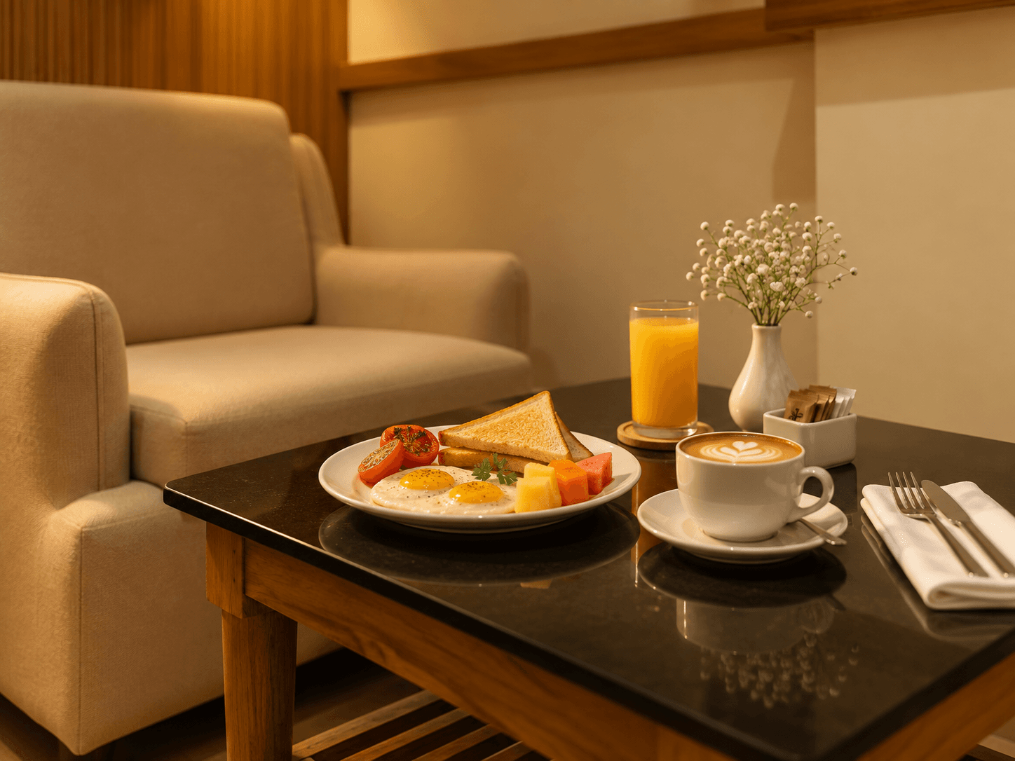 Breakfast served at Hotel Ambika Residency
